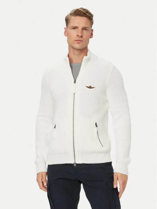 Zdjęcie produktu Aeronautica Militare Kardigan 262MA1664UL00409 Kremowy Regular Fit