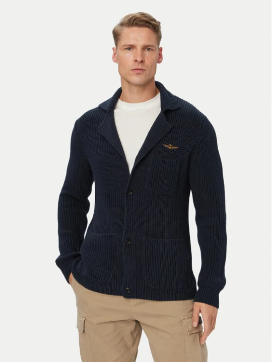 Zdjęcie produktu Aeronautica Militare Kardigan 262MA1666UL00409 Granatowy Regular Fit