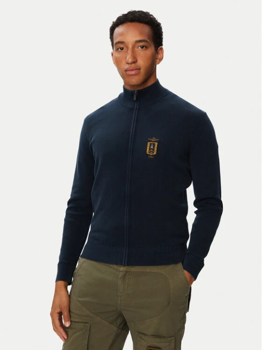 Zdjęcie produktu Aeronautica Militare Kardigan 262MA1669UL00463 Granatowy Regular Fit