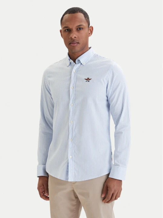 Zdjęcie produktu Aeronautica Militare Koszula 261CA1320UCT03532 Błękitny Regular Fit Niebieski jasny