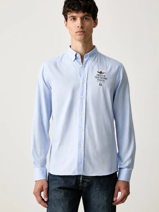 Zdjęcie produktu Aeronautica Militare koszula oxford damska bawełniana niebieski