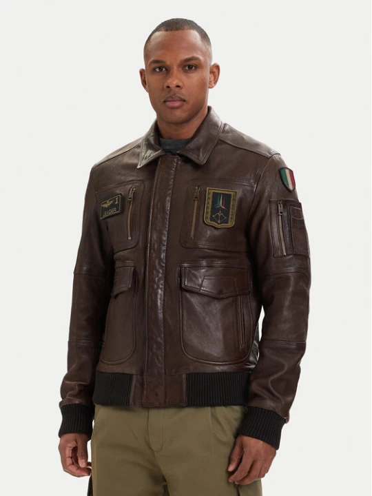 Zdjęcie produktu Aeronautica Militare Kurtka skórzana 261PN5058U100839 Brązowy Regular Fit
