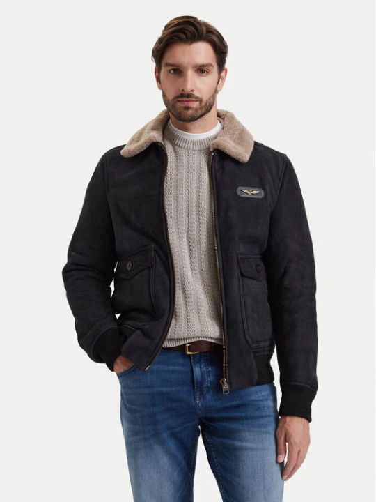 Zdjęcie produktu Aeronautica Militare Kurtka skórzana 262PN0167U100876 Czarny Regular Fit