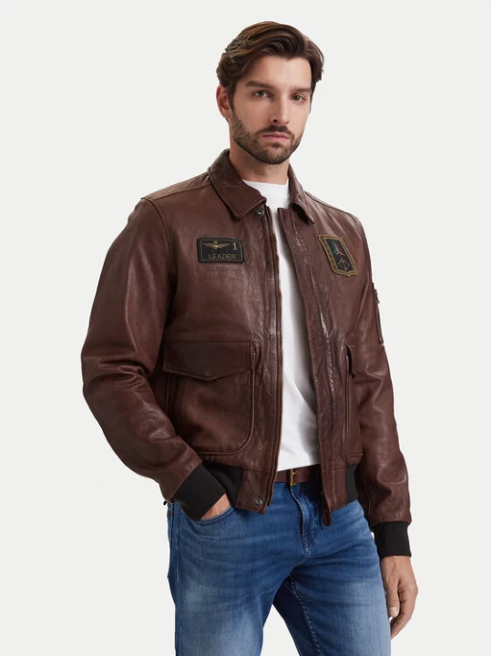 Zdjęcie produktu Aeronautica Militare Kurtka skórzana 262PN0895U100839 Brązowy Regular Fit