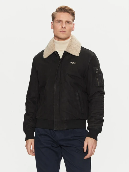 Zdjęcie produktu Aeronautica Militare Kurtka z imitacji skóry 242PN948PL248 Czarny Regular Fit