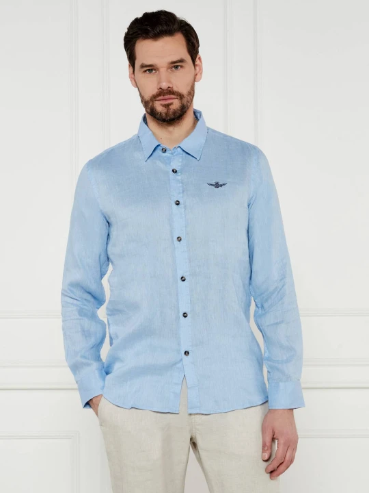 Zdjęcie produktu Aeronautica Militare Lniana koszula | Regular Fit niebieski