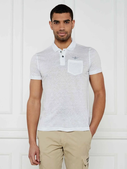 Zdjęcie produktu Aeronautica Militare Lniane polo | Regular Fit biały