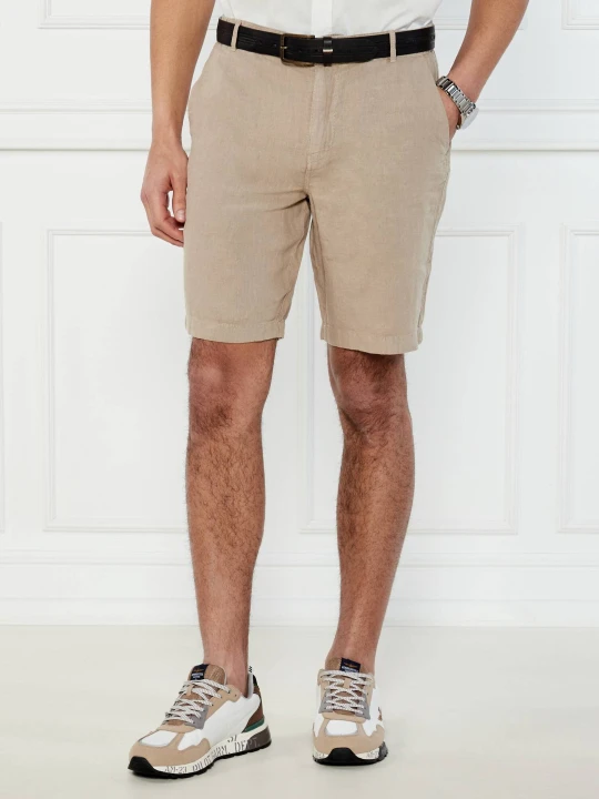 Zdjęcie produktu Aeronautica Militare Lniane szorty chino | Regular Fit beżowy