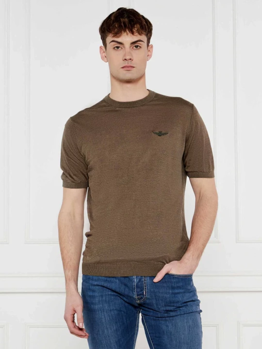 Zdjęcie produktu Aeronautica Militare Lniany sweter | Regular Fit khaki