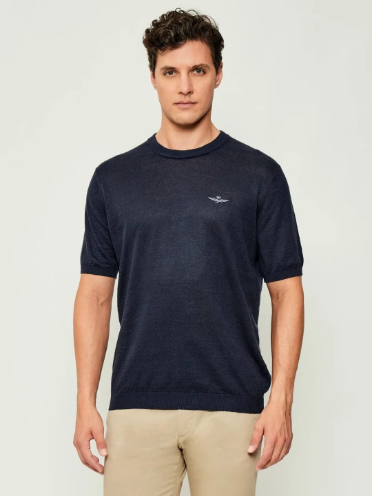 Zdjęcie produktu Aeronautica Militare Lniany sweter | Regular Fit granatowy
