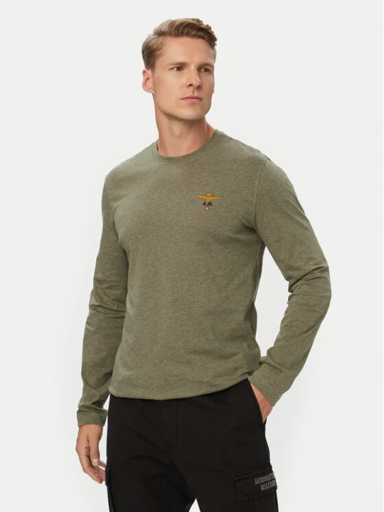Zdjęcie produktu Aeronautica Militare Longsleeve 262TS2390UJ00372 Zielony Regular Fit