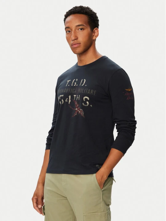 Zdjęcie produktu Aeronautica Militare Longsleeve 262TS2569UJ00641 Granatowy Regular Fit