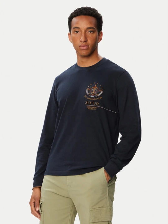 Zdjęcie produktu Aeronautica Militare Longsleeve 262TS2573UJ00703 Granatowy Regular Fit