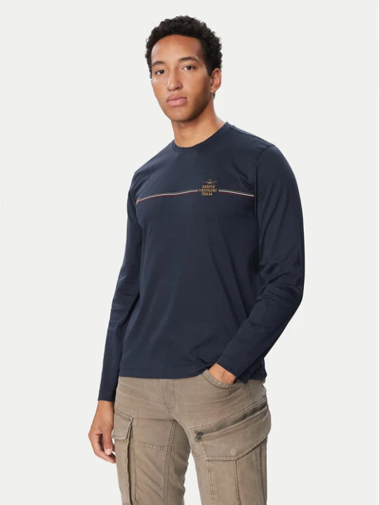 Zdjęcie produktu Aeronautica Militare Longsleeve 262TS2588UJ00663 Granatowy Regular Fit
