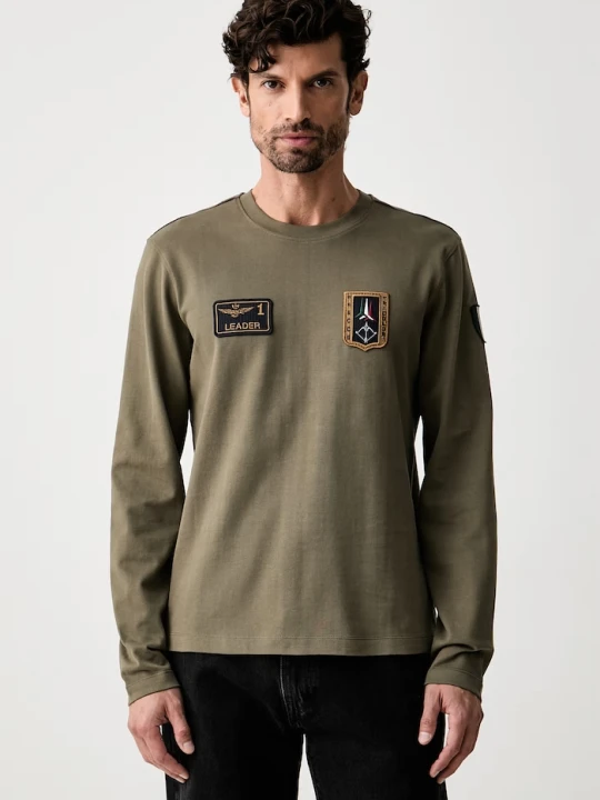 Zdjęcie produktu Aeronautica Militare longsleeve męski bawełniany zielony