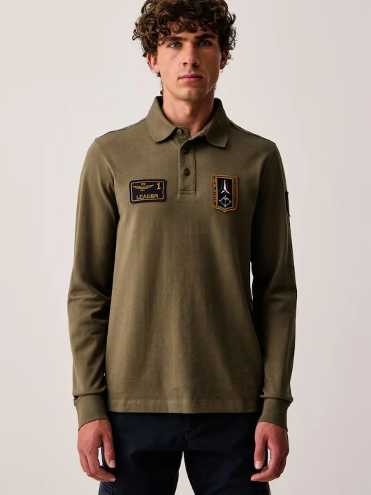 Zdjęcie produktu Aeronautica Militare longsleeve męski bawełniany zielony