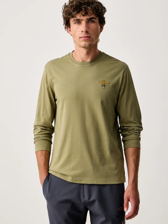 Zdjęcie produktu Aeronautica Militare longsleeve męski bawełniany zielony