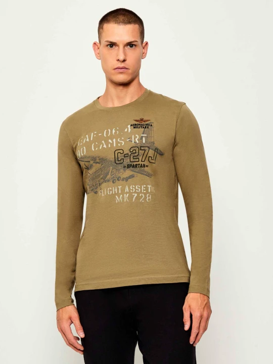 Zdjęcie produktu Aeronautica Militare Longsleeve | Regular Fit oliwkowy