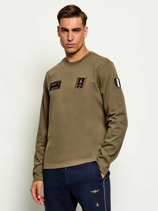 Zdjęcie produktu Aeronautica Militare Longsleeve | Regular Fit zielony