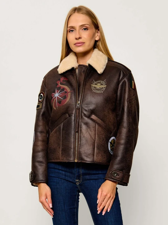 Zdjęcie produktu Aeronautica Militare Ocieplana kurtka | Regular Fit | shearling brązowy
