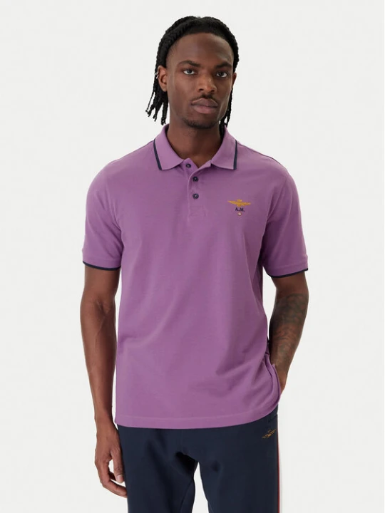 Zdjęcie produktu Aeronautica Militare Polo 261PO1308UP00082 Fioletowy Regular Fit