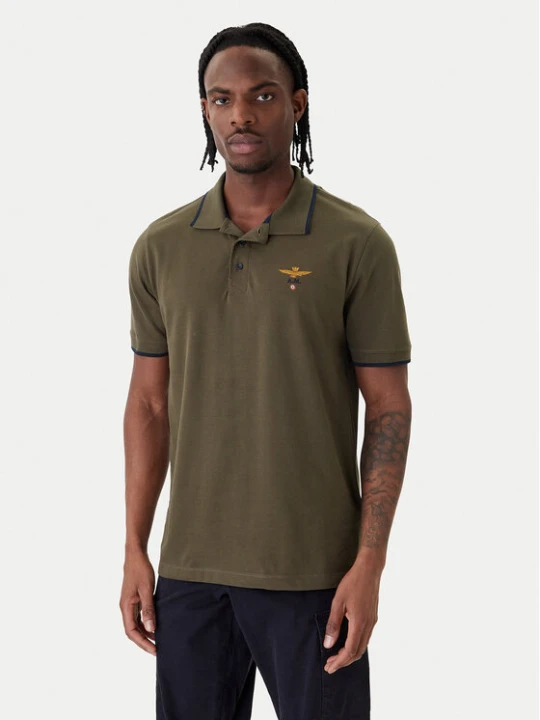 Zdjęcie produktu Aeronautica Militare Polo 261PO1308UP00082 Khaki Regular Fit