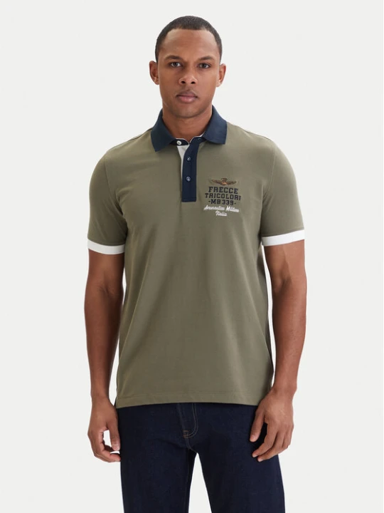 Zdjęcie produktu Aeronautica Militare Polo 261PO1908UP00191 Zielony Slim Fit