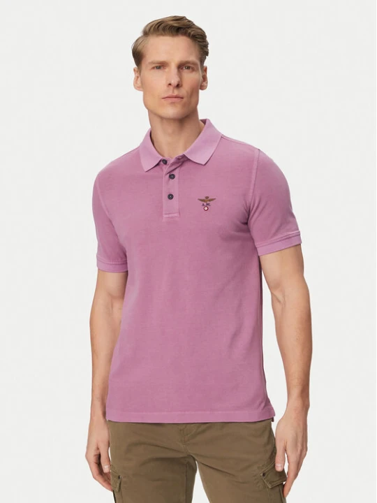 Zdjęcie produktu Aeronautica Militare Polo 261PO1925UP00406 Fioletowy jasny Regular Fit