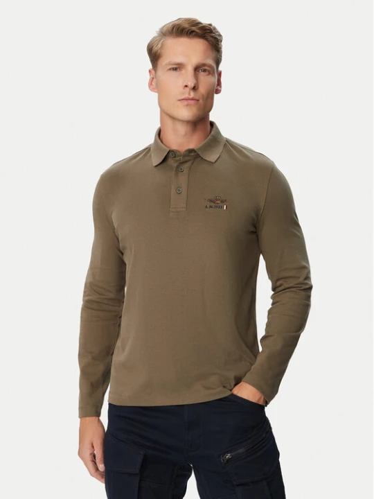 Zdjęcie produktu Aeronautica Militare Polo 262PO1947UJ00703 Zielony ciemny Regular Fit