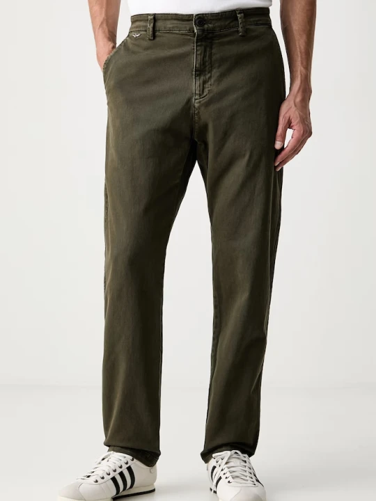 Zdjęcie produktu Aeronautica Militare spodnie chinos męskie bawełniane z elastanem zielony