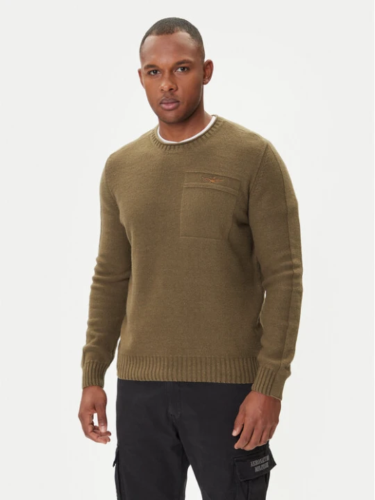 Zdjęcie produktu Aeronautica Militare Sweter 252MA1586UL00904 Zielony Regular Fit
