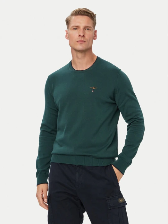 Zdjęcie produktu Aeronautica Militare Sweter 262MA1631UL00506 Zielony Regular Fit