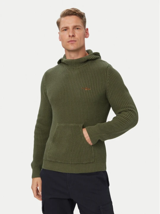 Zdjęcie produktu Aeronautica Militare Sweter 262MA1665UL00409 Khaki Regular Fit