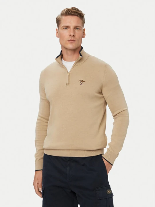 Zdjęcie produktu Aeronautica Militare Sweter 262MA1670UL00506 Beżowy Regular Fit