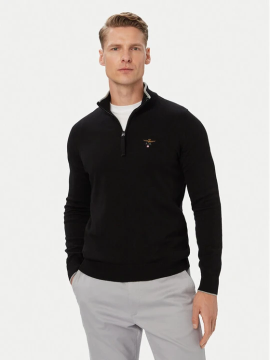Zdjęcie produktu Aeronautica Militare Sweter 262MA1670UL00506 Czarny Regular Fit