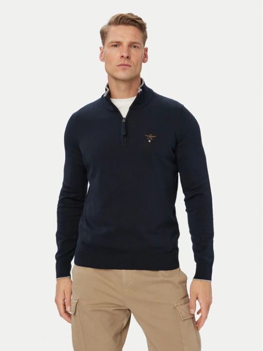 Zdjęcie produktu Aeronautica Militare Sweter 262MA1670UL00506 Granatowy Regular Fit