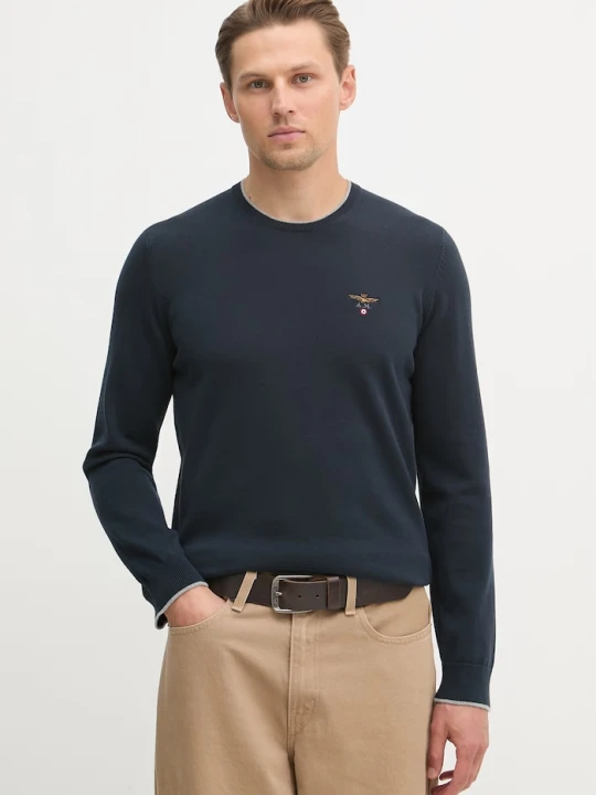 Zdjęcie produktu Aeronautica Militare sweter bawełniany granatowy