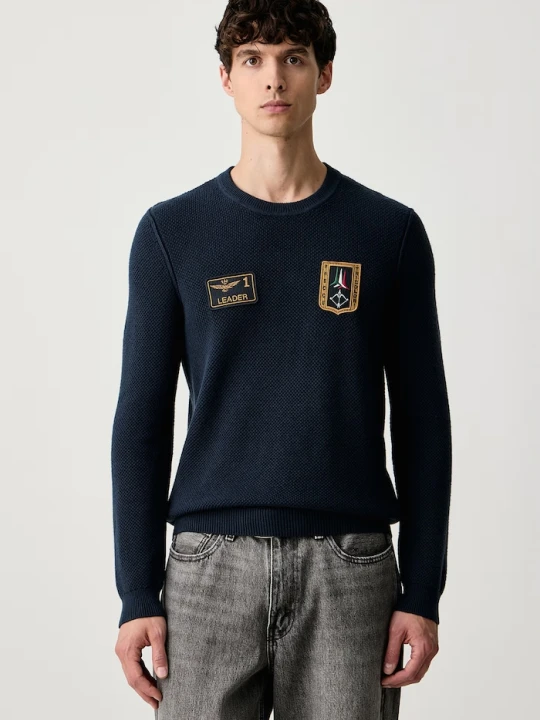 Zdjęcie produktu Aeronautica Militare sweter męski z wełną granatowy