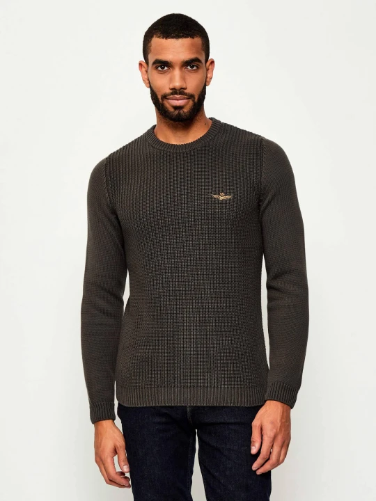 Zdjęcie produktu Aeronautica Militare Sweter | Regular Fit grafitowy