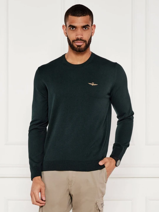 Zdjęcie produktu Aeronautica Militare Sweter | Regular Fit butelkowa zieleń