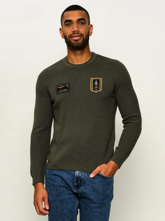 Zdjęcie produktu Aeronautica Militare Sweter | Regular Fit | z dodatkiem wełny zielony