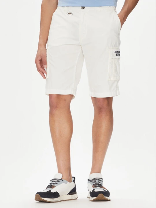 Zdjęcie produktu Aeronautica Militare Szorty materiałowe 251BE066CT1122 Biały Regular Fit
