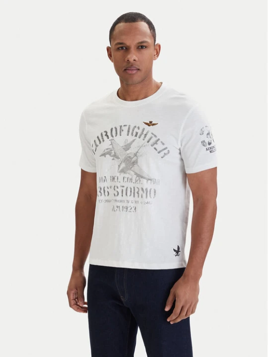Zdjęcie produktu Aeronautica Militare T-Shirt 261TS2525UJ00686 Biały Regular Fit