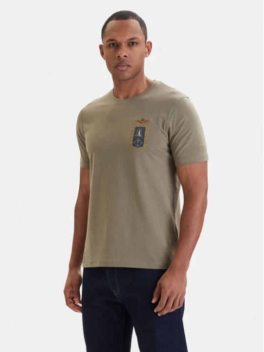 Zdjęcie produktu Aeronautica Militare T-Shirt 261TS2534UJ00641 Zielony Regular Fit