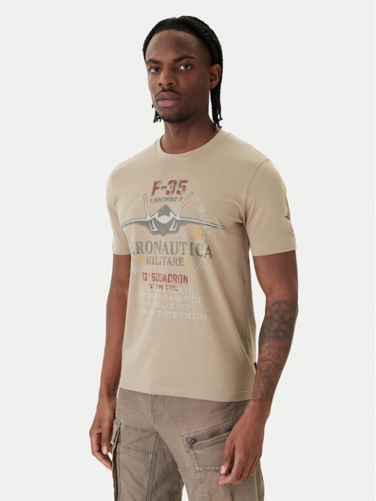 Zdjęcie produktu Aeronautica Militare T-Shirt 261TS2536UJ00641 Beżowy Regular Fit