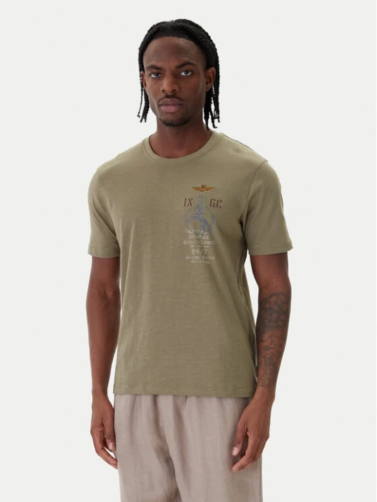 Zdjęcie produktu Aeronautica Militare T-Shirt 261TS2543UJ00686 Zielony Regular Fit