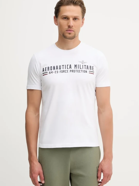 Zdjęcie produktu Aeronautica Militare T-shirt basic męski bawełniany biały