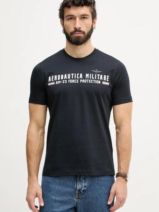 Zdjęcie produktu Aeronautica Militare T-shirt basic męski bawełniany granatowy