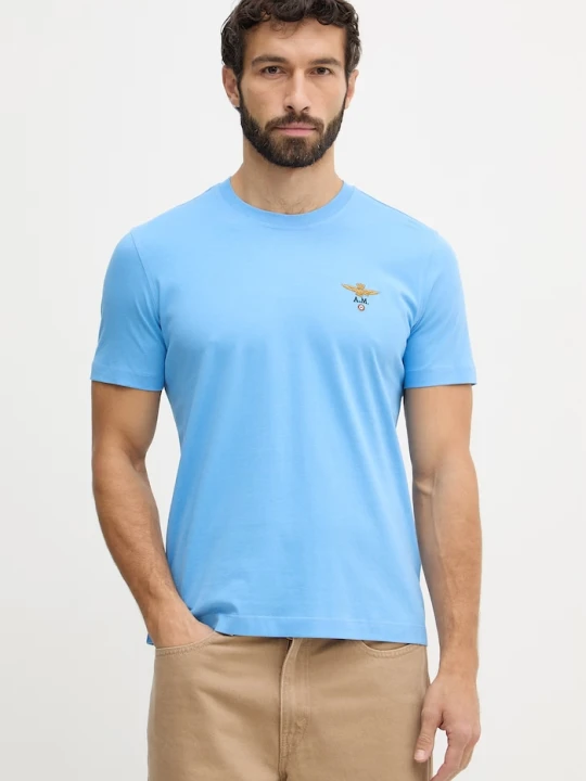 Zdjęcie produktu Aeronautica Militare T-shirt męski bawełniany niebieski