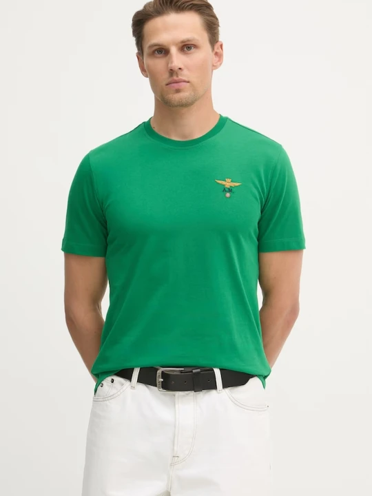 Zdjęcie produktu Aeronautica Militare T-shirt męski bawełniany zielony